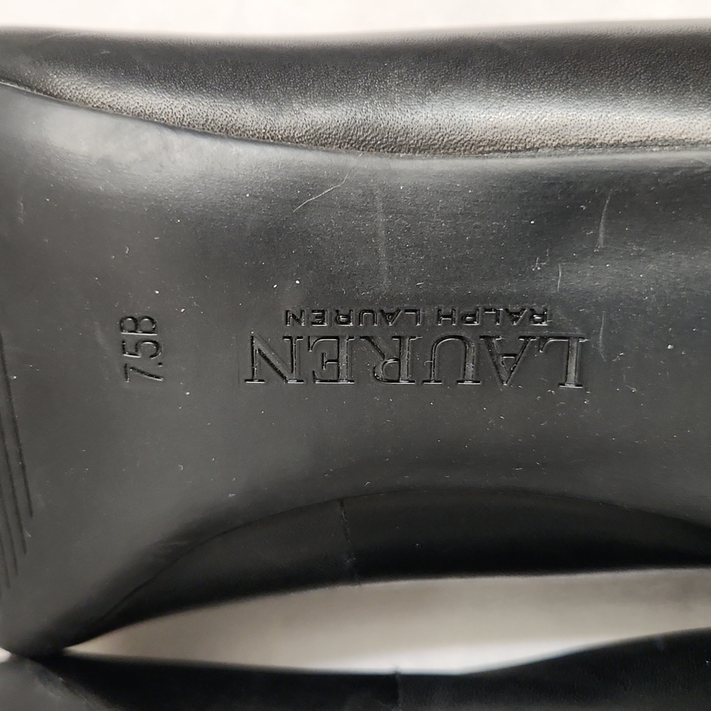Ralph Lauren Livie Black Leather Pumps (W Size 7.5) - Picture 15 of 16